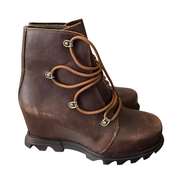 Sorel Joan of Arctic Waterproof Wedge III Booties Leather 8.5 - Picture 6 of 8